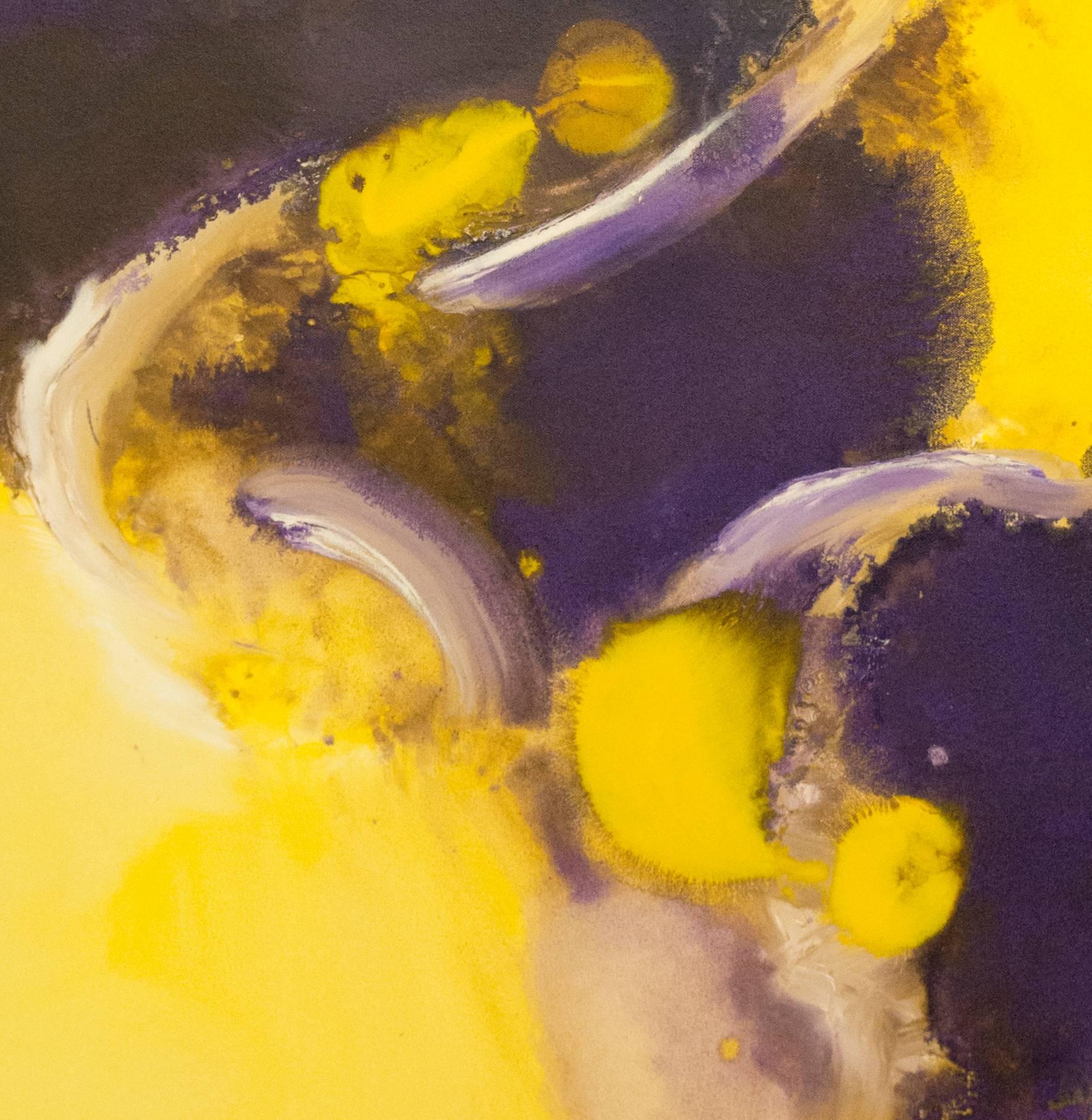 purple and yellow paintings