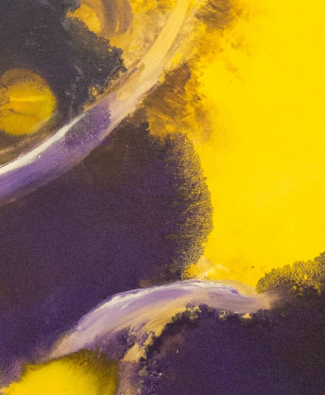 purple and yellow painting