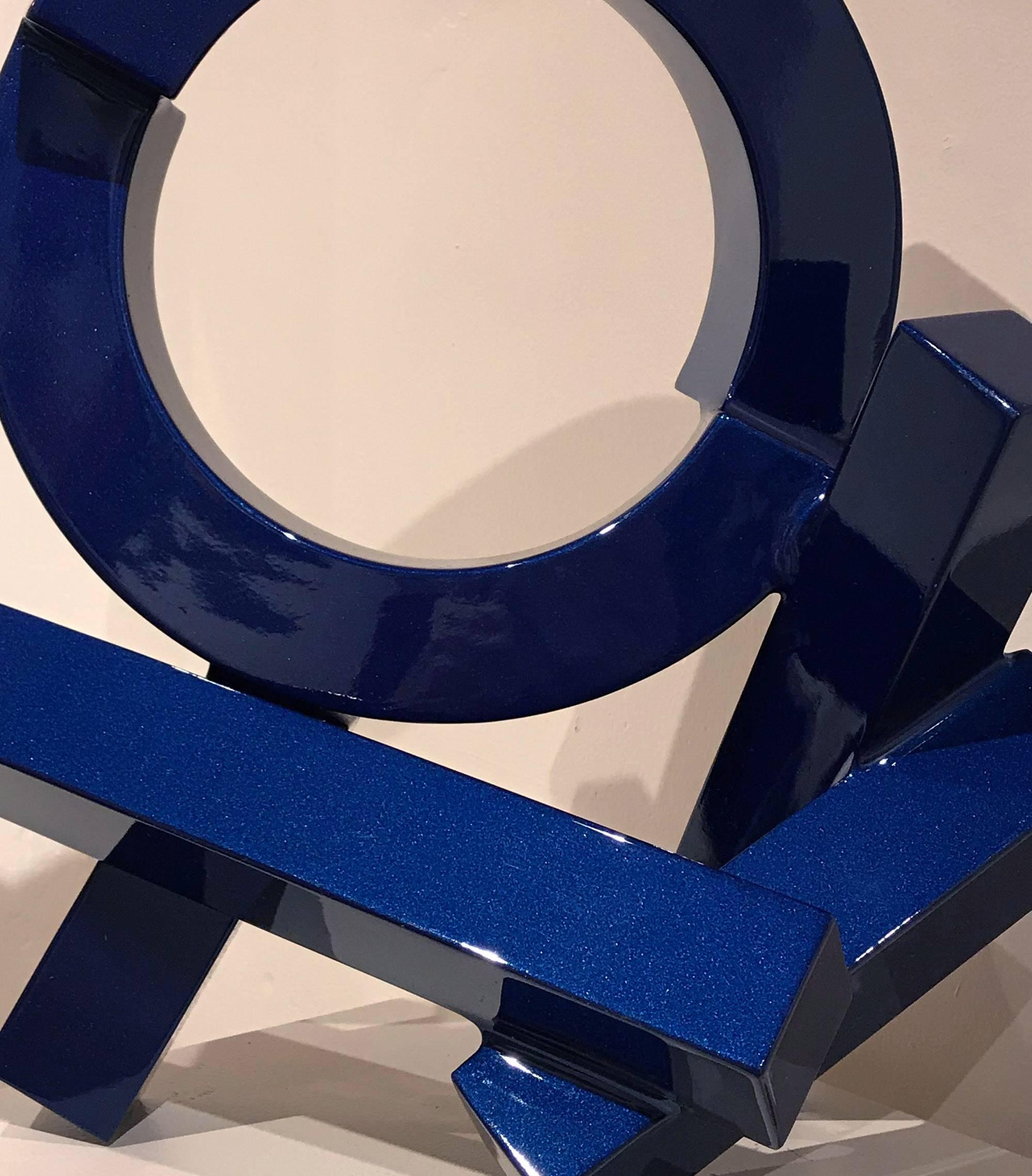 Blue Quadrilateral - Abstract Sculpture by Rob Lorenson