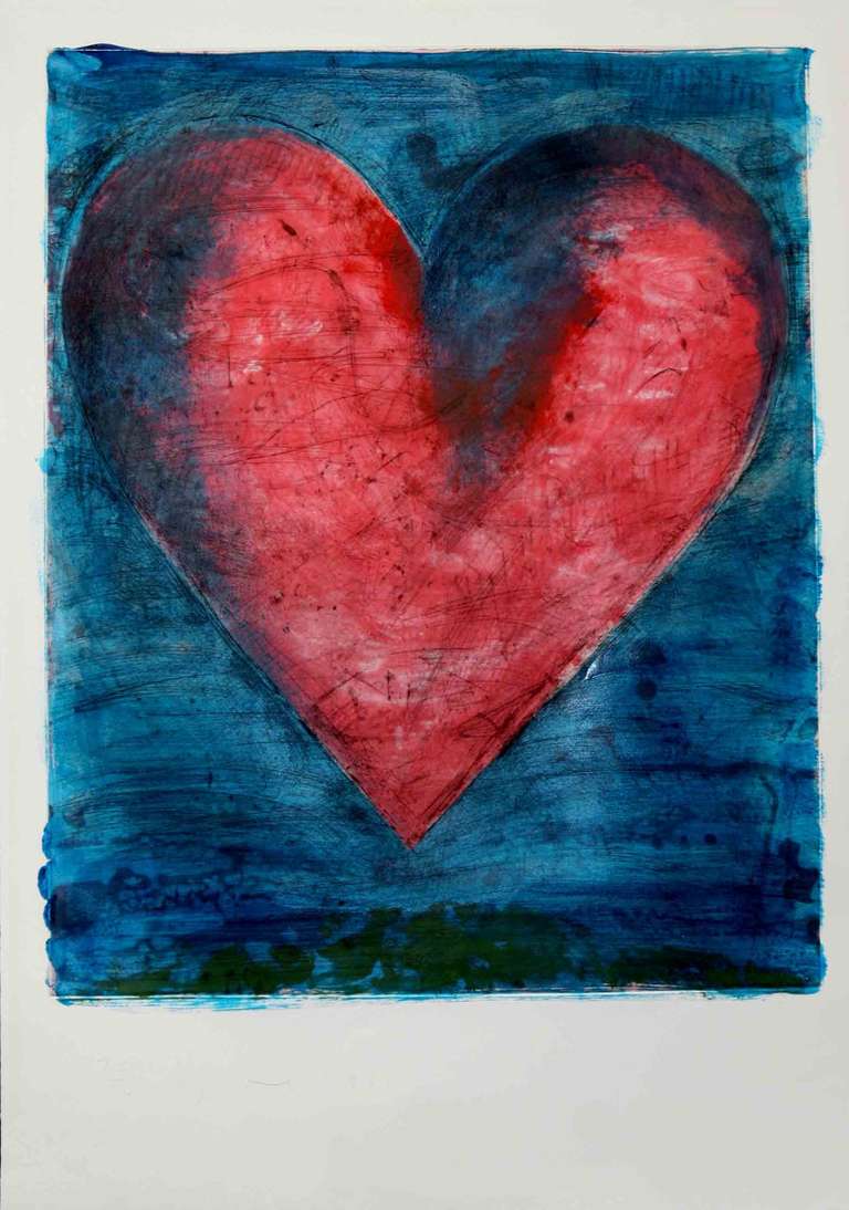 Jim Dine Abstract Print - A Heart on the Rue de Grenelle
