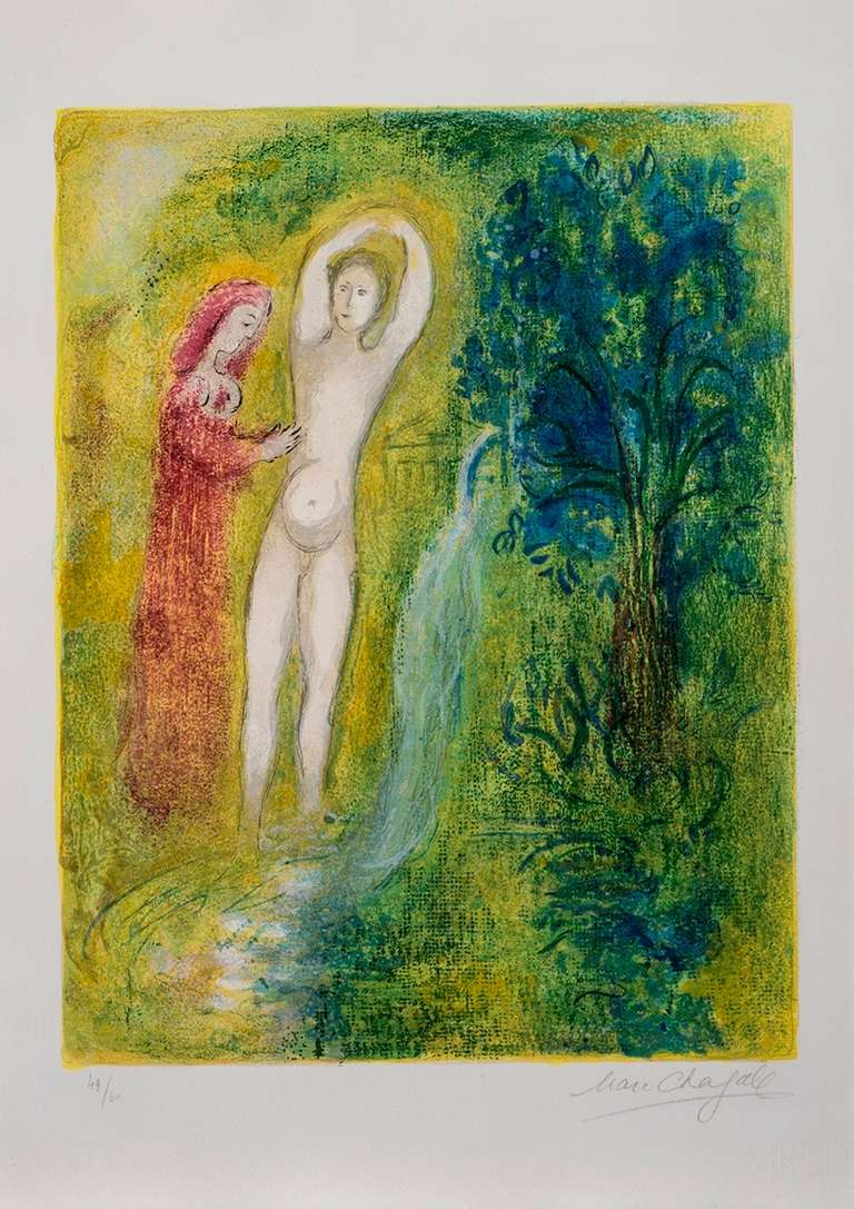 Daphnis et Chloe au Bord de la Fontaine, from Daphnis et Chloe - Print by Marc Chagall