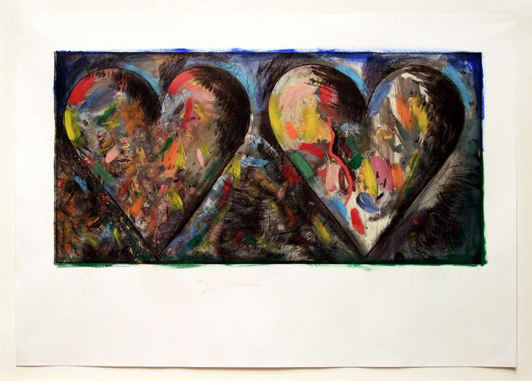 Two Hearts for the Moment - Print by Jim Dine