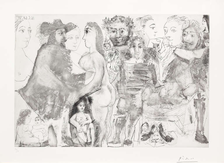 Mousquetaire, Attable avec un Jeune Garcon Evoquant sa Vie, 1968 - Print by Pablo Picasso