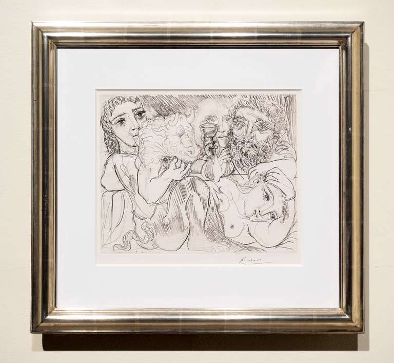 Minotaure, Buveur et Femmes, from the Vollard Suite - Modern Print by Pablo Picasso