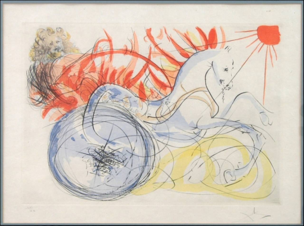 Elijah and the Chariot from Our historical heritage portfolio - Print by Salvador Dalí