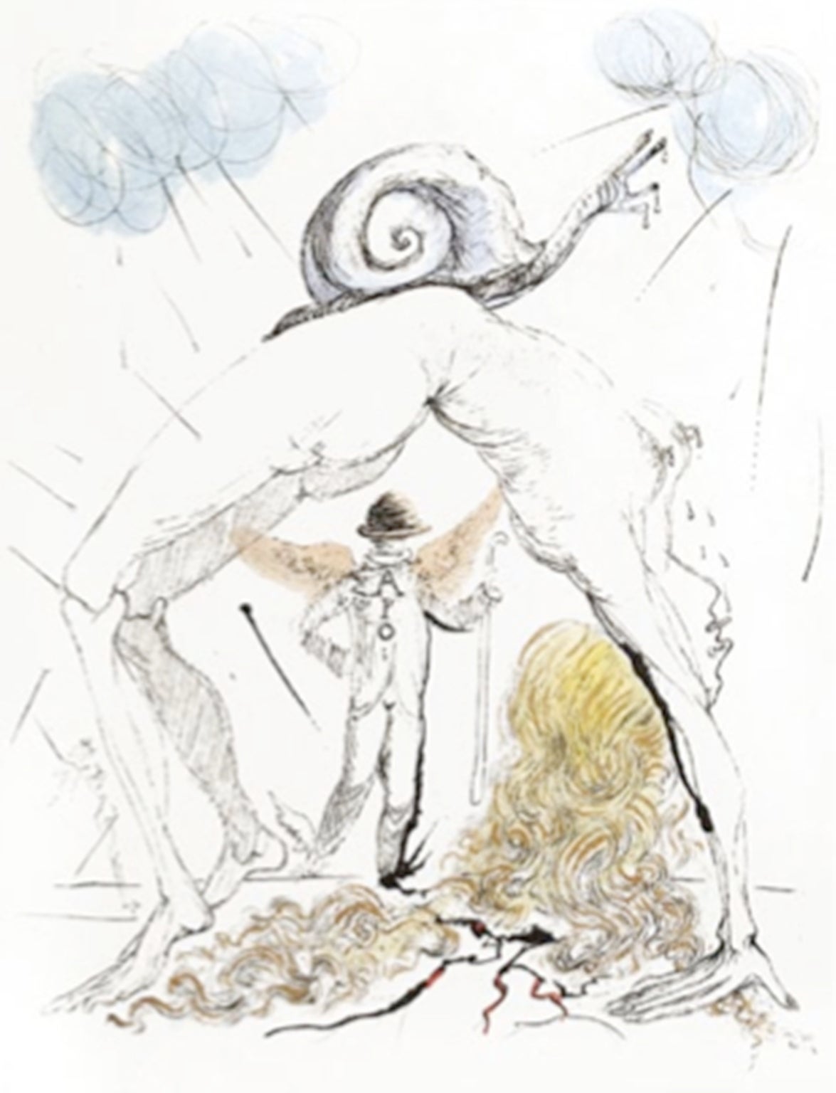 Femme a l’Escargot (Woman with Snail) - Print by Salvador Dalí