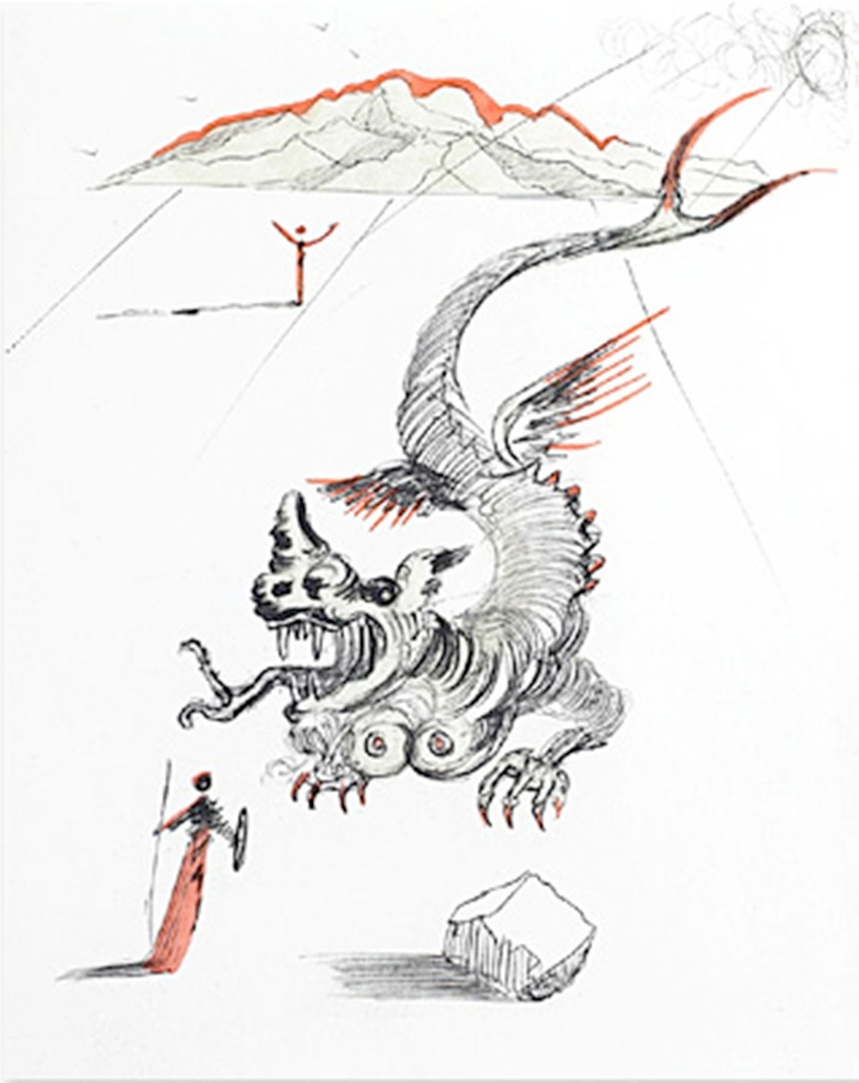 Le Dragon (the Dragon) - Print by Salvador Dalí