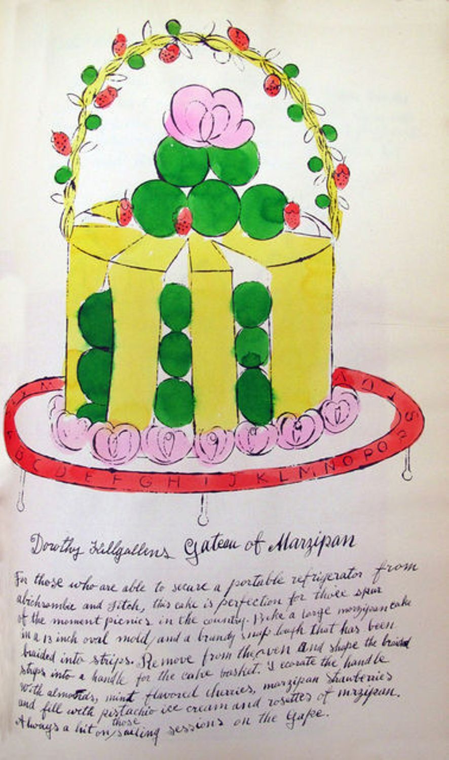 Dorothy Killgallen’s Gateau of Marzipan from Wild Raspberries series - Print by Andy Warhol