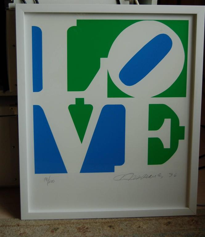 LOVE (White Green Blue) - Pop Art Print by Robert Indiana