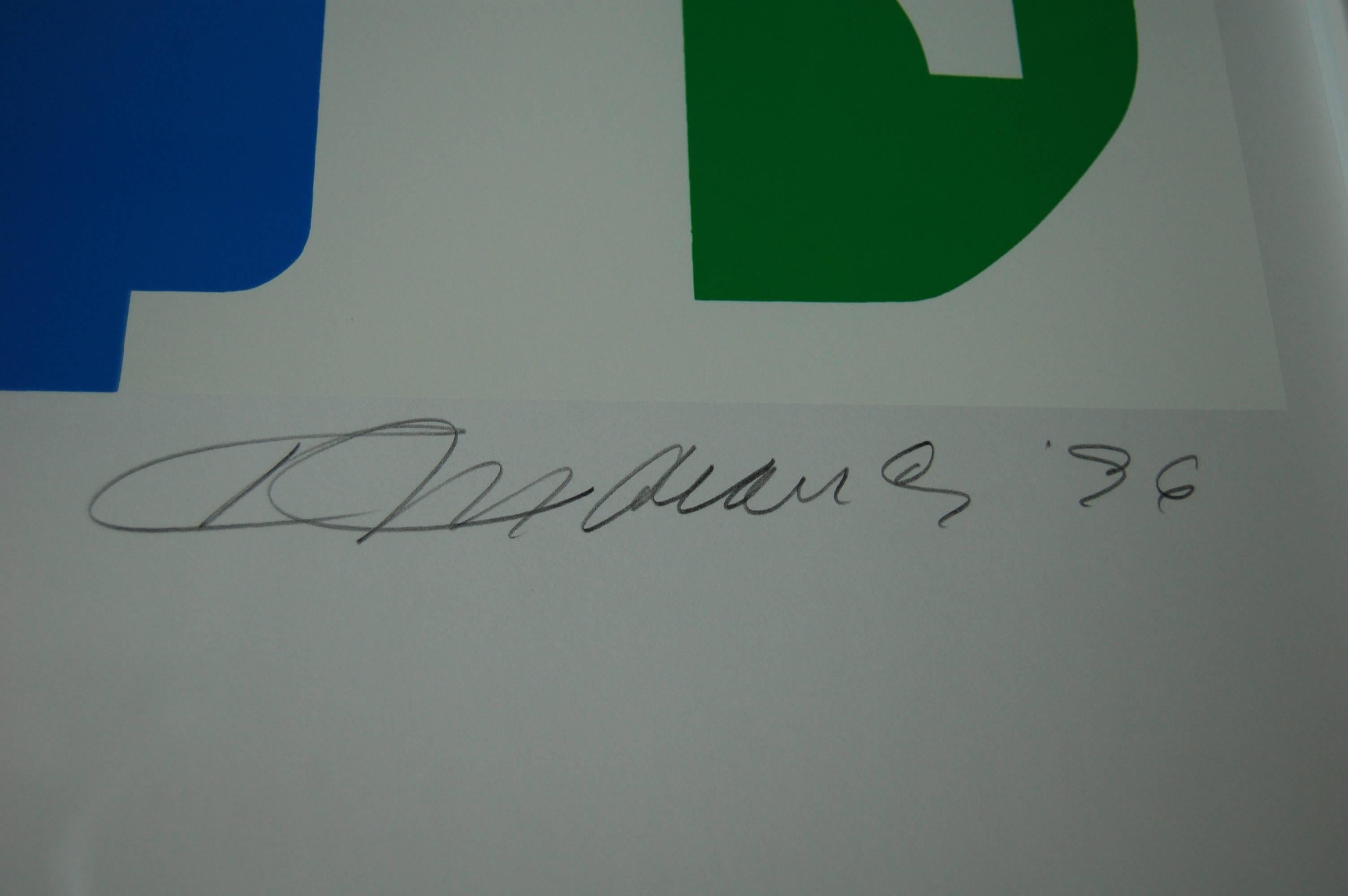 Love 
1996
Serigraph
Sheet: 24 x 19.5 inches
Image: 18 x 17.75 inches
Signed, dated and numbered in pencil
Edition of 200