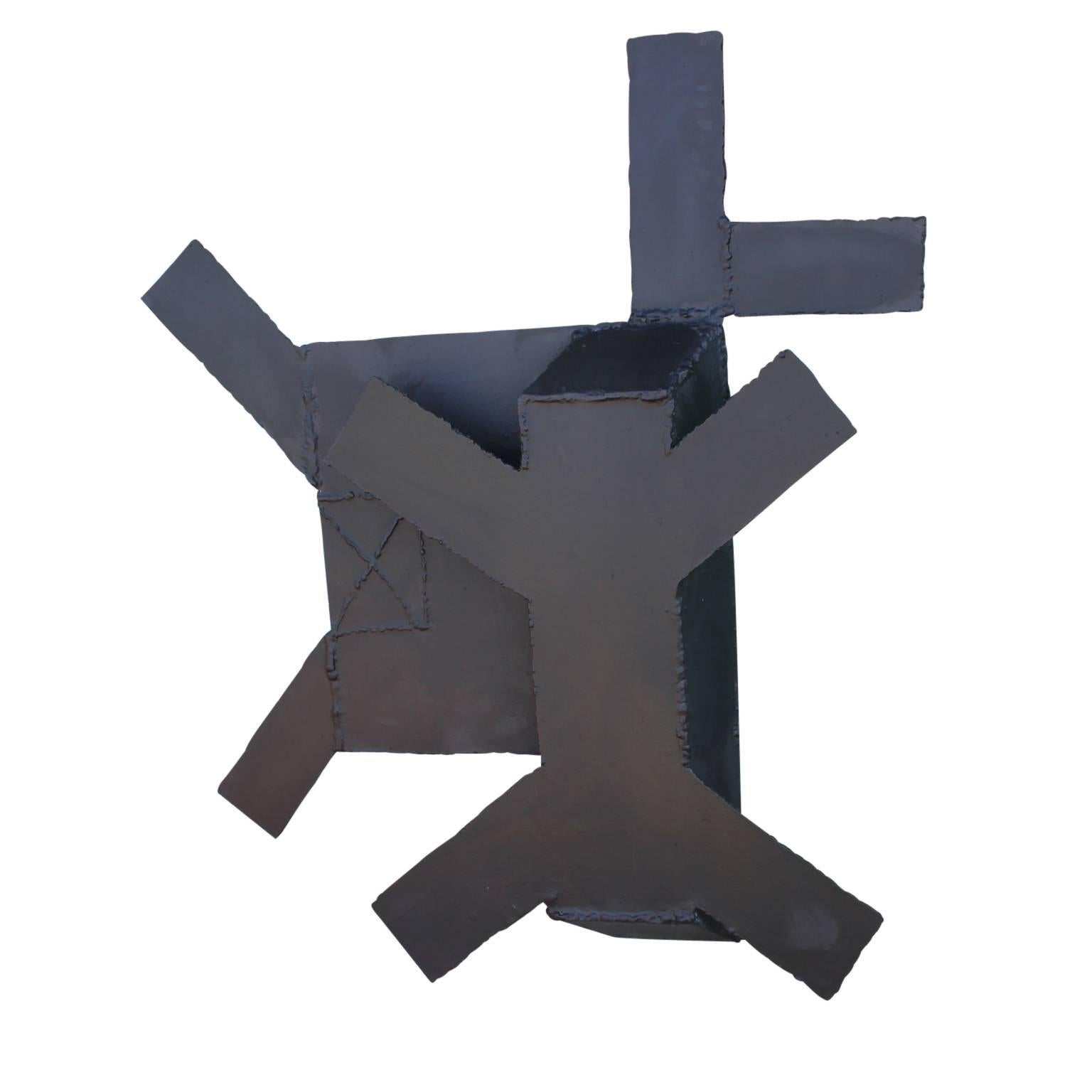 Minimal Black Steel Abstract Wall Sculpture 2