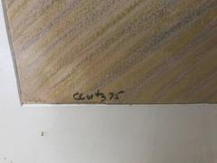 Pastel al óleo expresionista de tonos neutros Escena callejera ajetreada