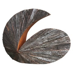 Organic Swirl Shaped Wooden Sculpture