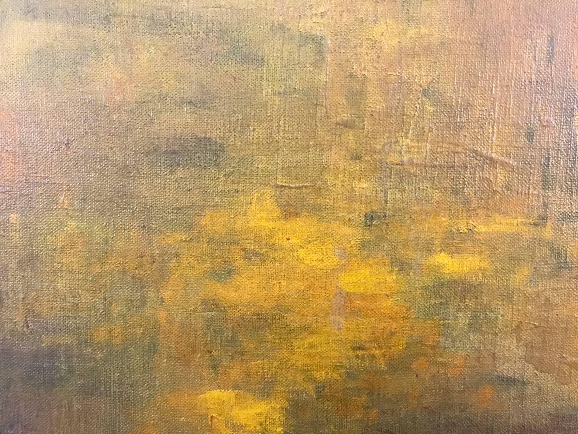 Texas Sunrise Abstract Impressionist Painting - Brown Abstract Painting by William Anzalone