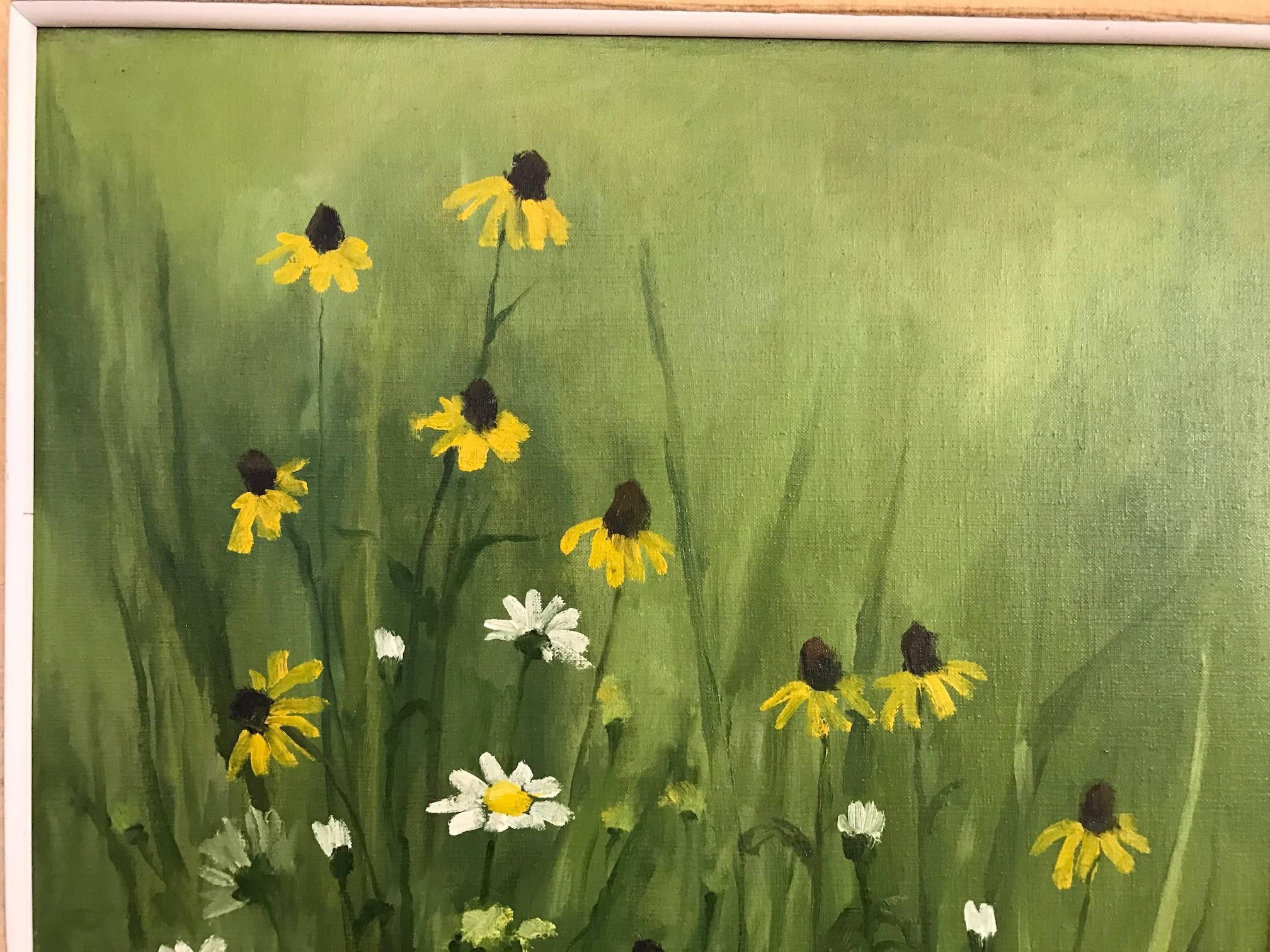 Texas Still Life Wildflowers - Painting by Henri Gadbois