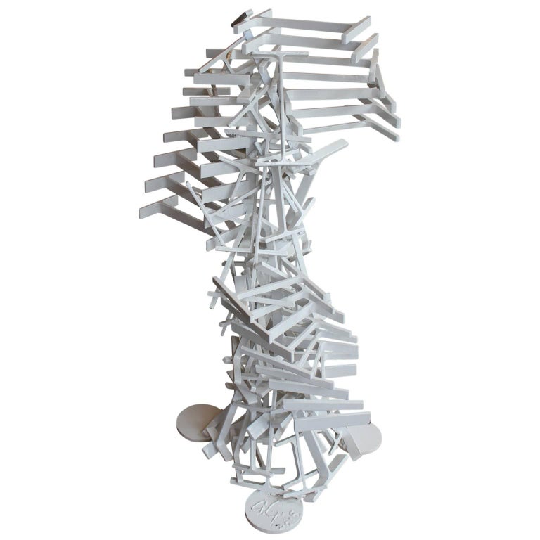 Unknown - Steel Outdoor White Powder Coated Modern Sculpture at 1stDibs