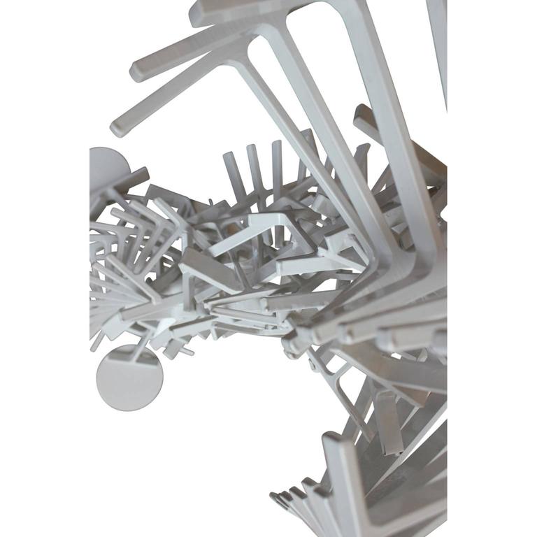Unknown - Steel Outdoor White Powder Coated Modern Sculpture at 1stDibs