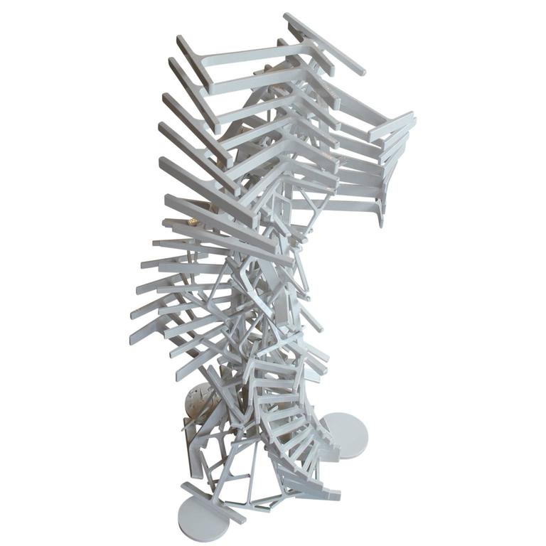 Unknown - Steel Outdoor White Powder Coated Modern Sculpture at 1stDibs