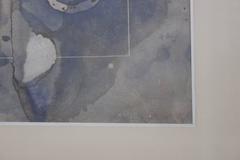 "Composition with a Triangle", Abstract, Cool-Colored Watercolor