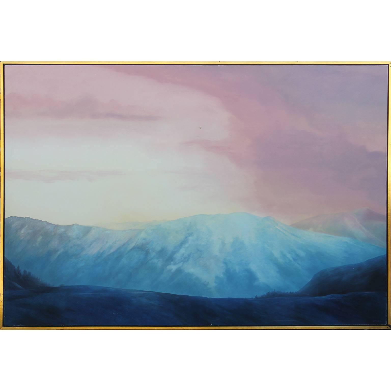 Nancy Conrad Landscape Painting - Naturalistic Pastel Mountain Landscape