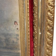 Large Photograph Portrait of Victorian Era Girl in Ornate Gold Frame