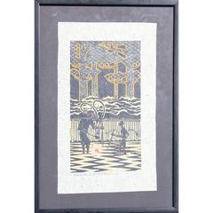 Flounderers Block Print