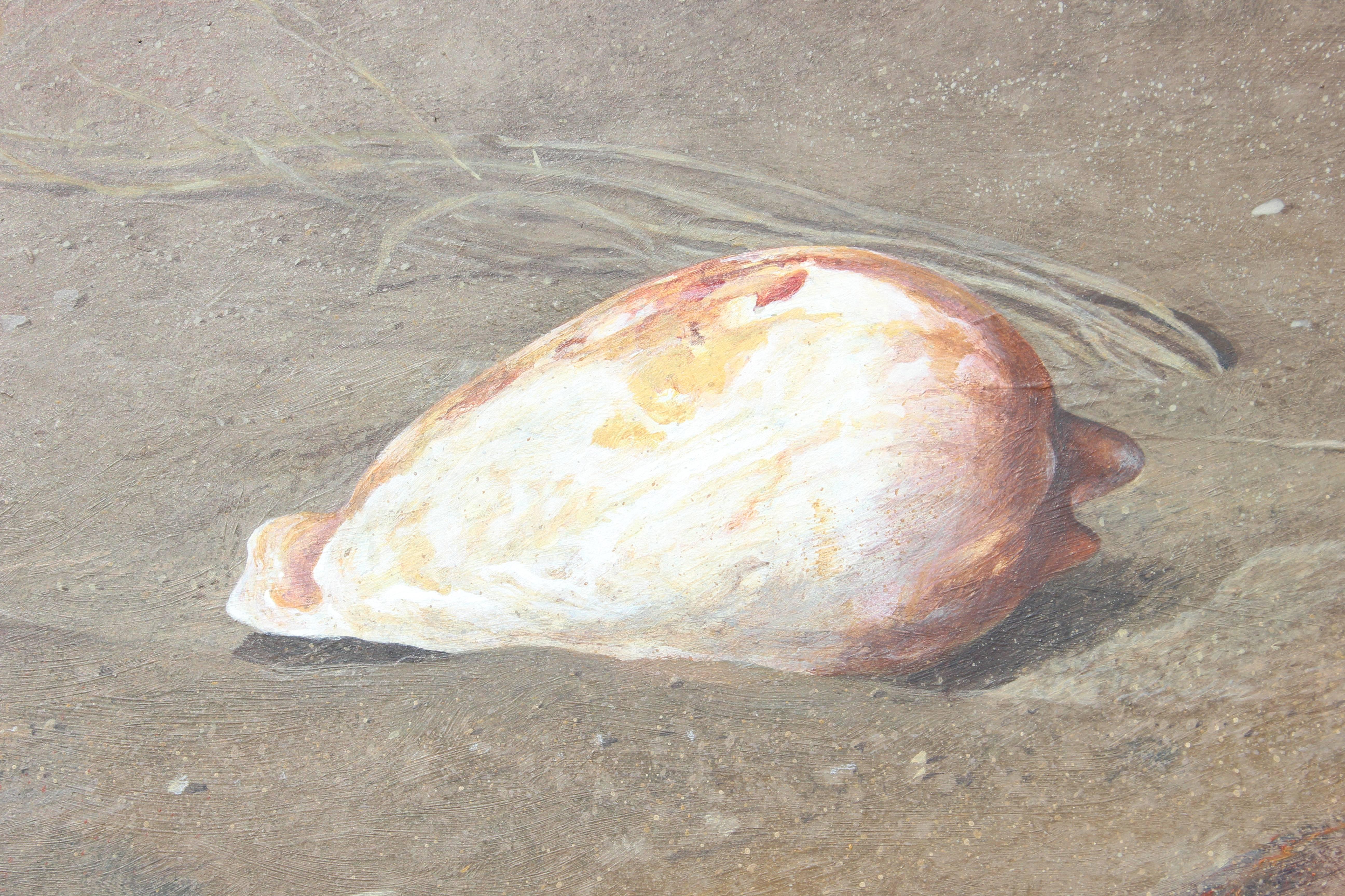 Early Still Life of a Shell - Painting by Kermit Oliver