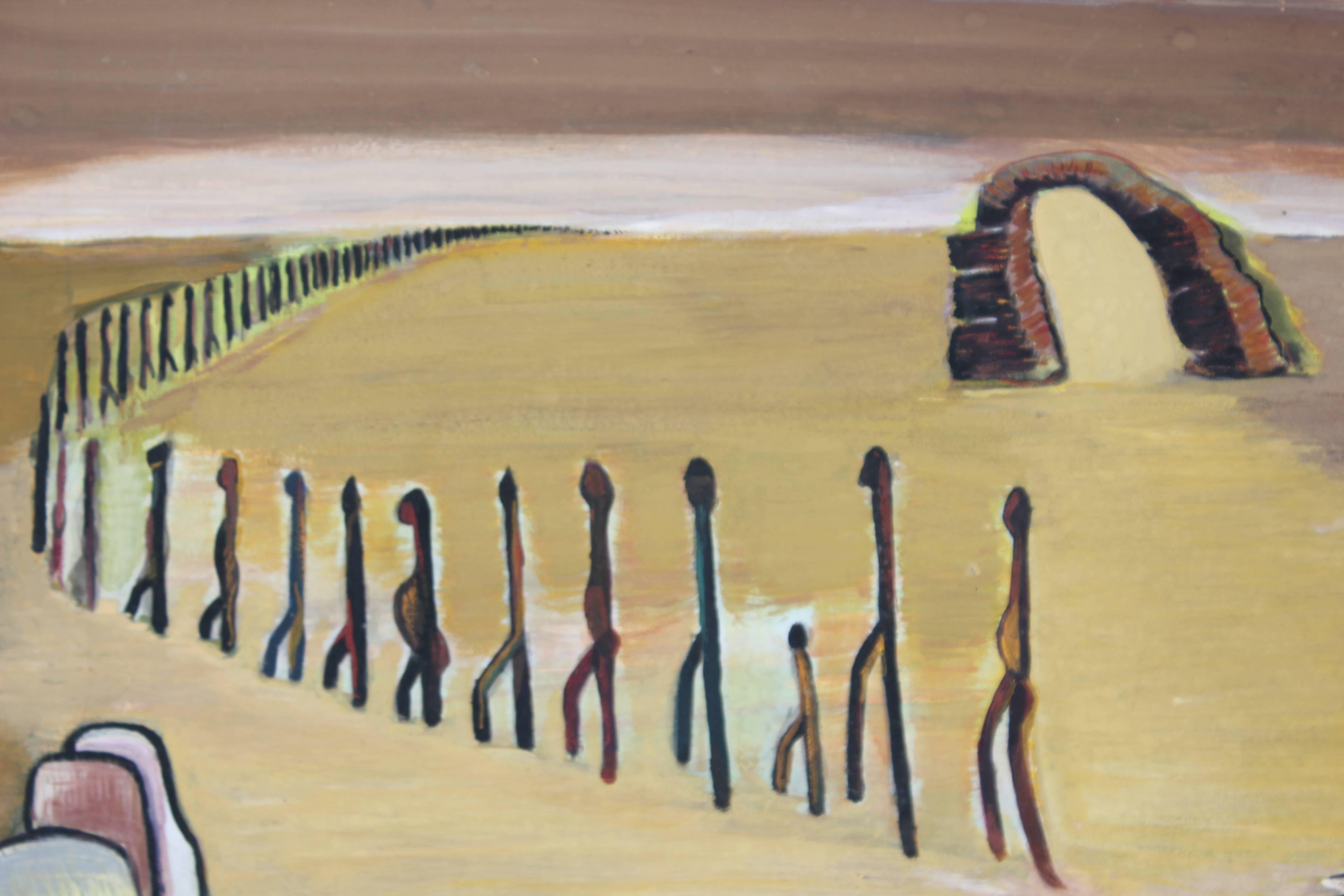 « The Long Road », peinture de paysage du désert surréaliste - Painting de Martin Dreyer
