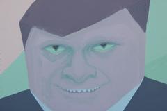 "El coleccionista" Pintura al óleo geométrica abstracta surrealista puntillista