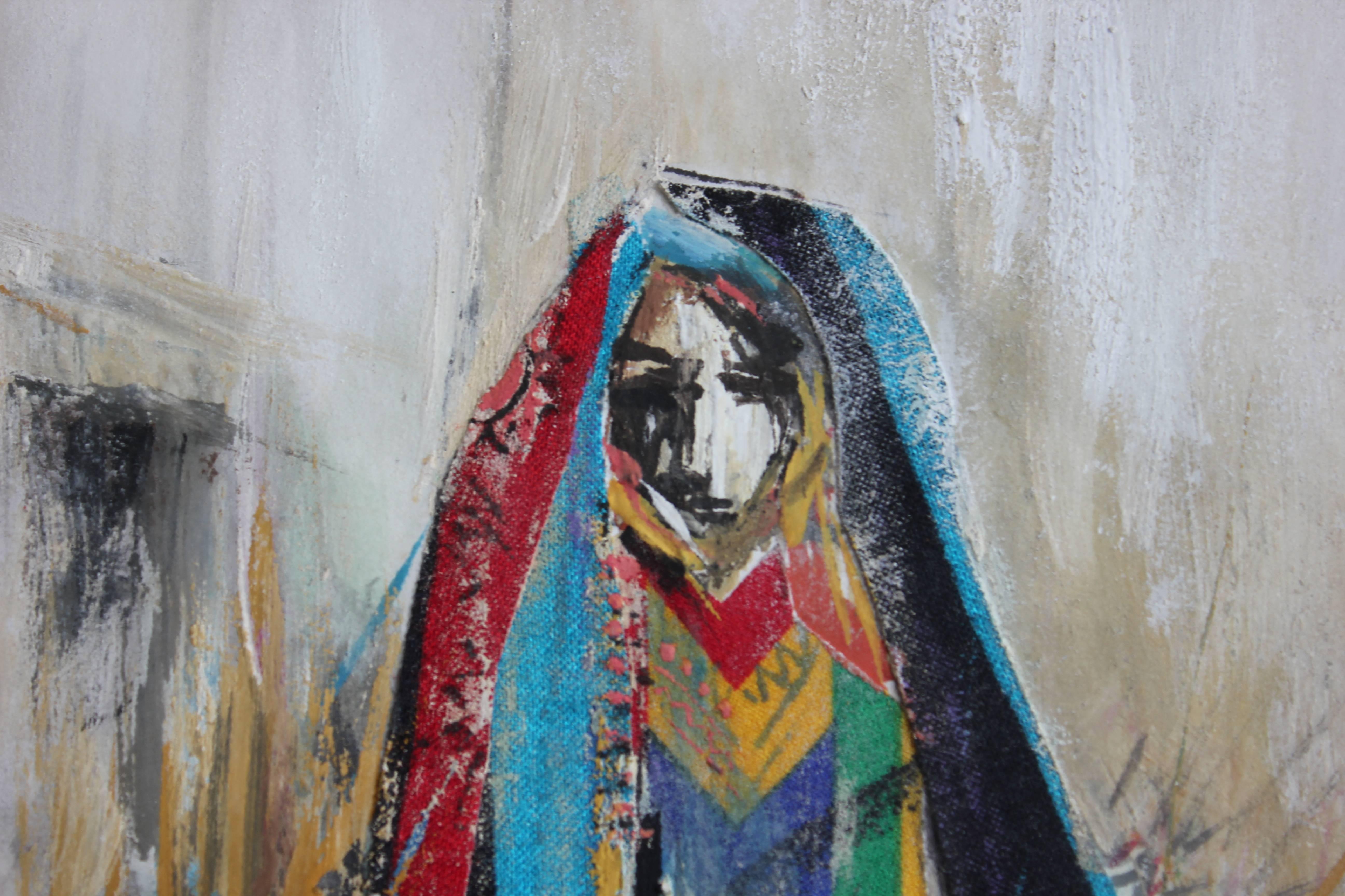 Pittura figurativa a tecnica mista - Painting di (Attributed to) Khaled Alkhani