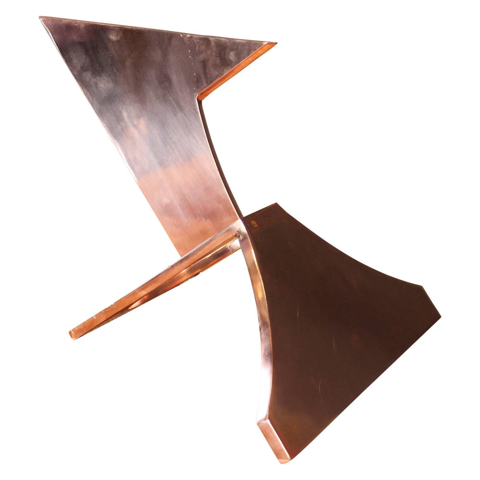 Geometric Abstract Copper Sculpture  For Sale 2