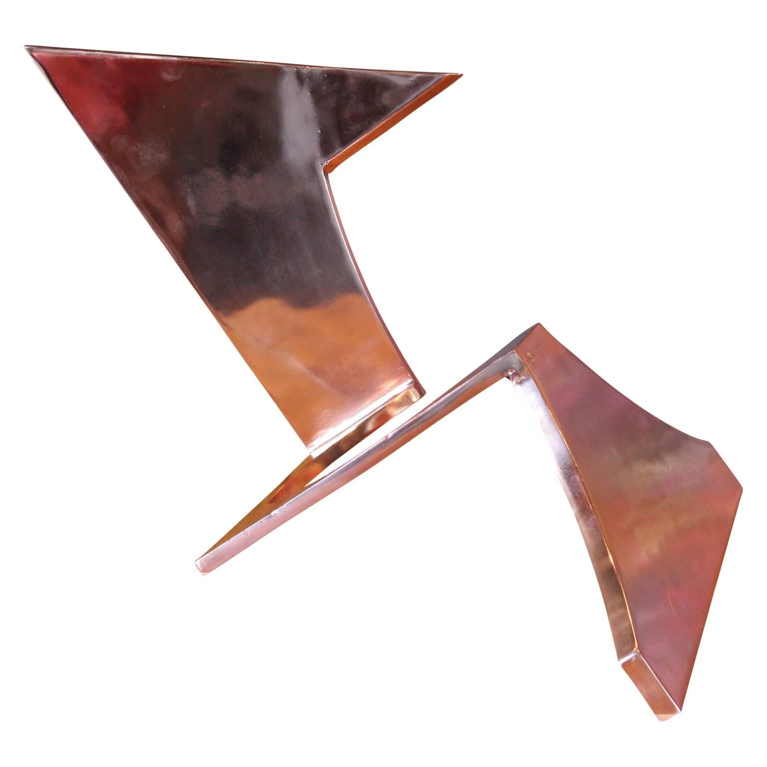 Geometric Abstract Copper Sculpture 