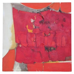 Walter McCown Impasto Red and Orange Acrylic Painting