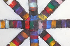 "Cross Tracks 7" Geometric Color Wheel Painting