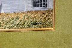 Abstraktes architektonisches Landschaftsgemälde aus Acryl ohne Titel