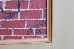 "Re Brick Abstract" Graffiti of Two Figures on Brick Wall