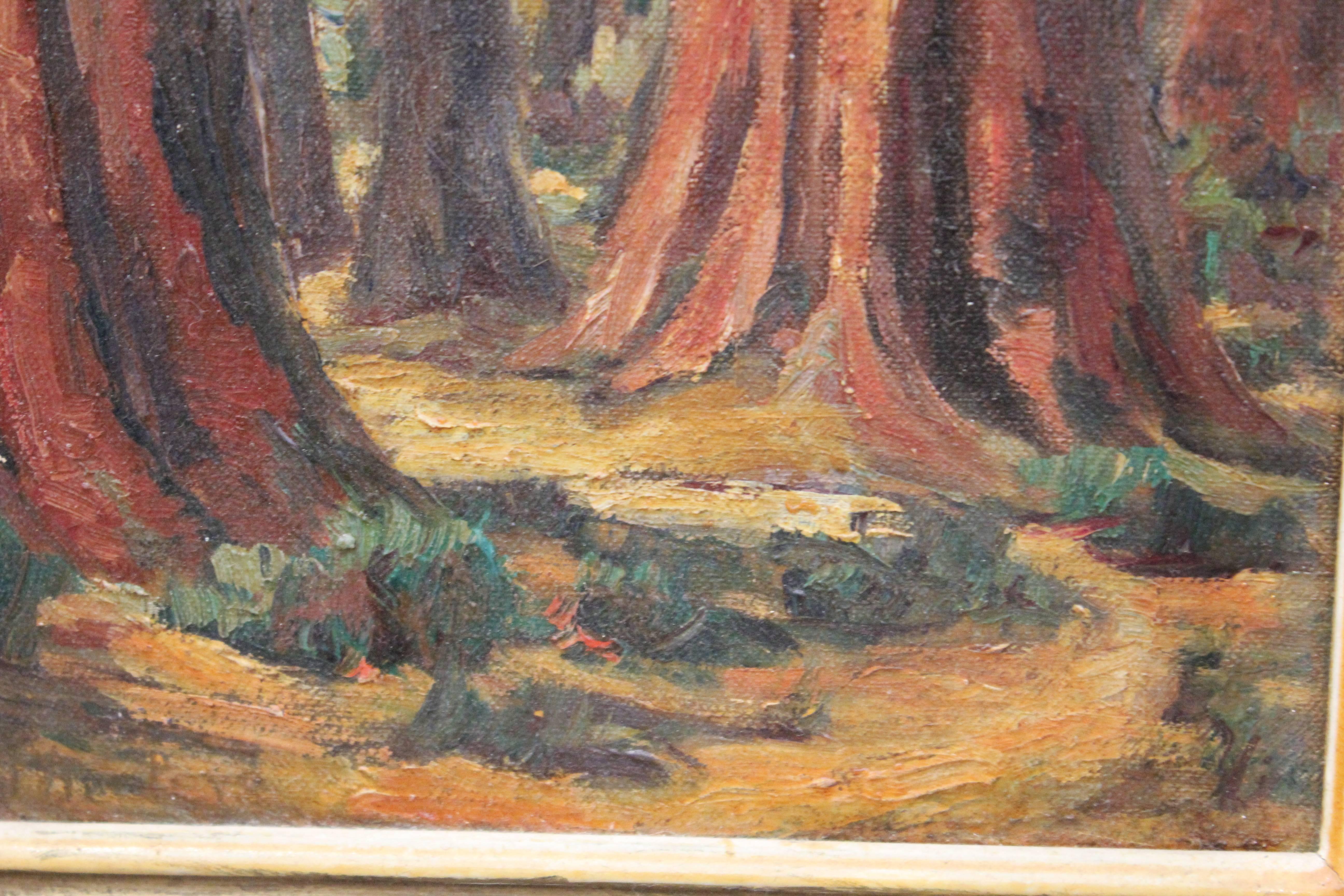 redwood trees painting