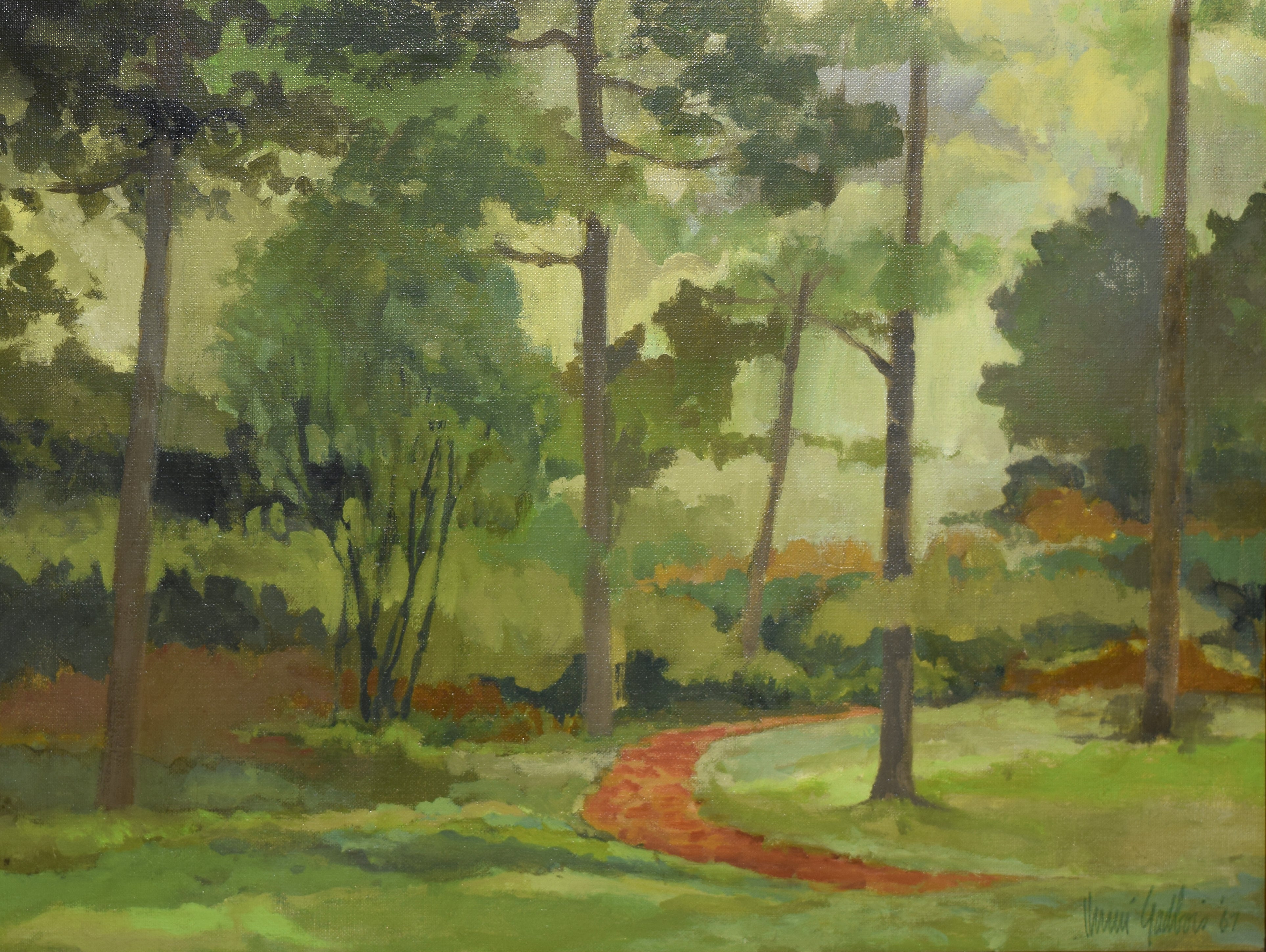 The Red Brick Path Impressionist Landscape