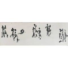 Black and White Figurative Abstract Painting