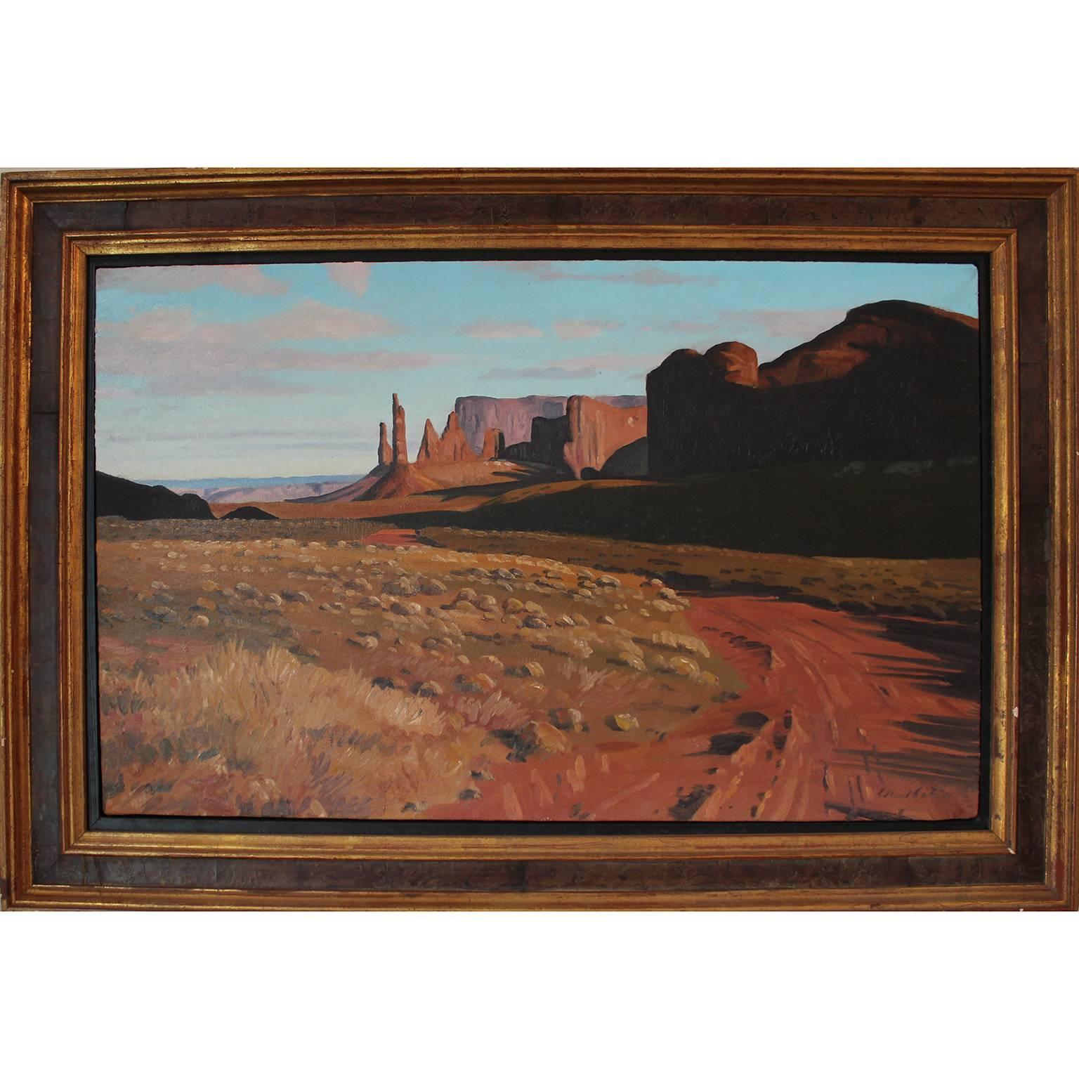 David Caton Landscape Painting – „Monumenttal“ Totemstange Realistisches Landschaftsgemälde