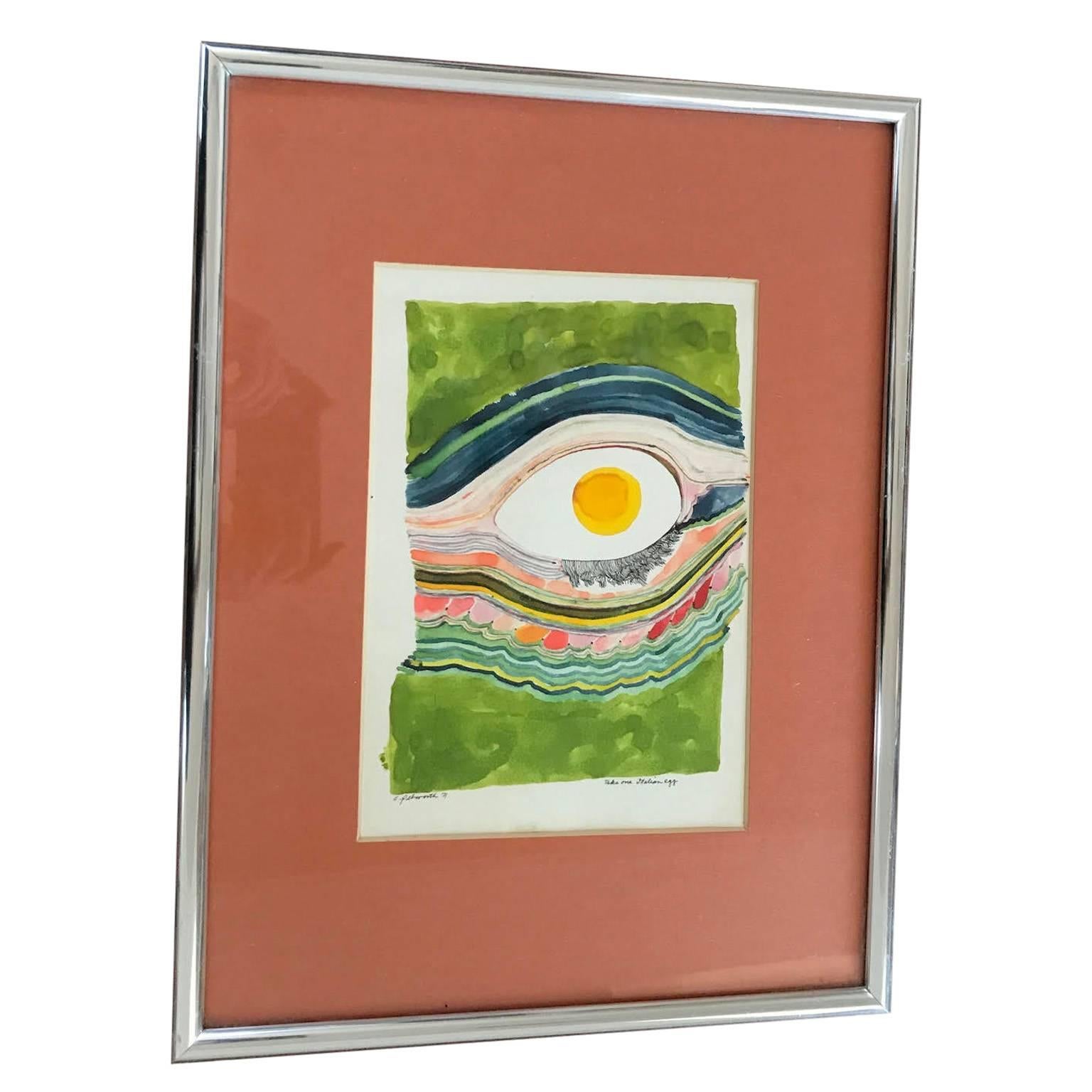 "Take one Italian Egg", Abstract, Colorful Watercolor