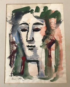 Modern Abstract Watercolor Bust