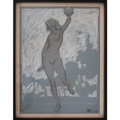 Vintage Impressionist Nude Figurative Painting