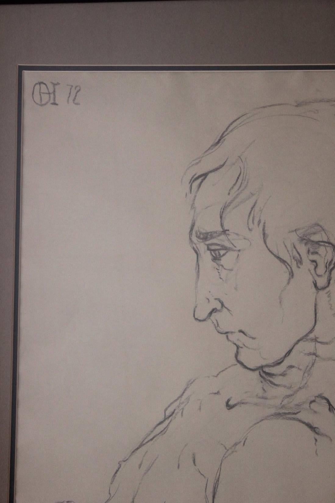 Portrait Drawing of a Man  - Modern Art by Otis Huband