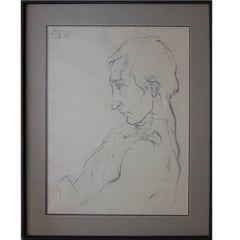 Vintage Portrait Drawing of a Man 