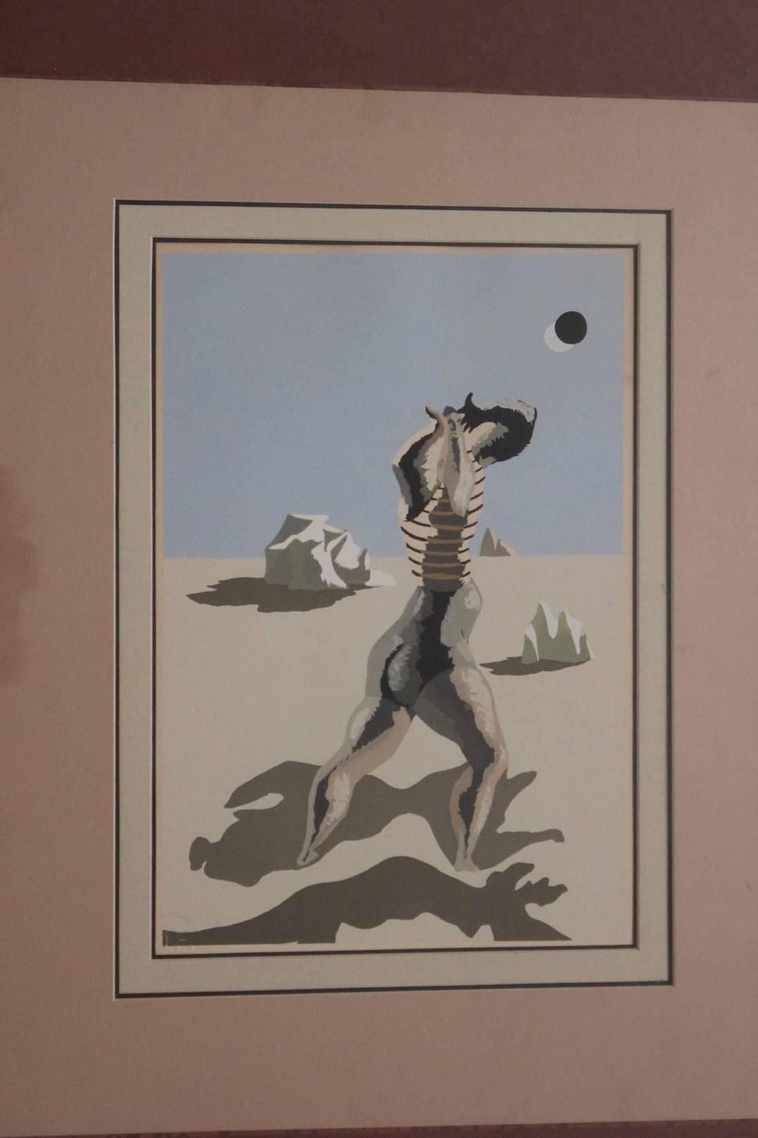 Sérigraphie surréaliste - Écran de soie précoce figuratif - Surréalisme Print par Jean Lurcat