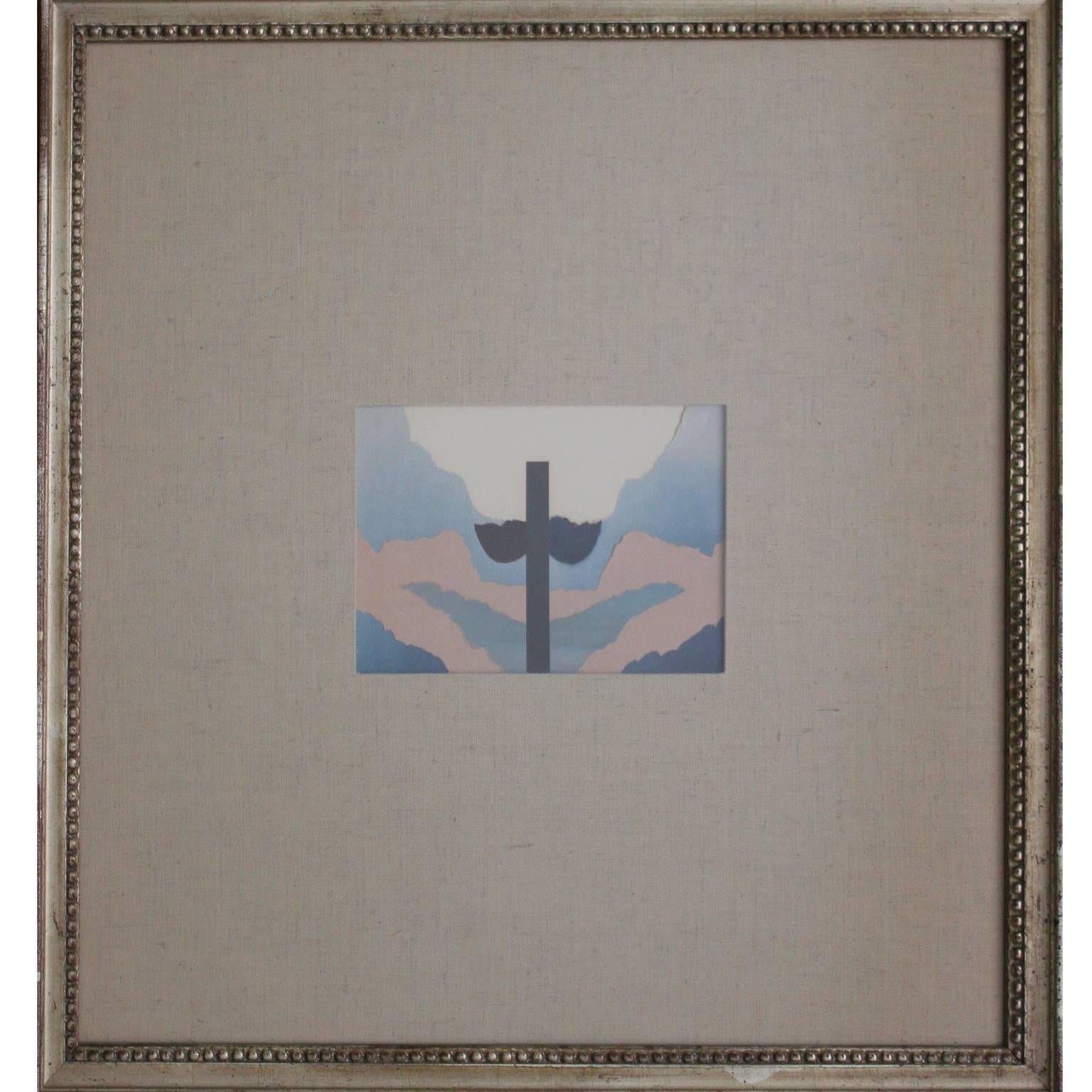 Cuadríptico - Técnica Mixta Abstracta, Paisaje Collage en venta 3