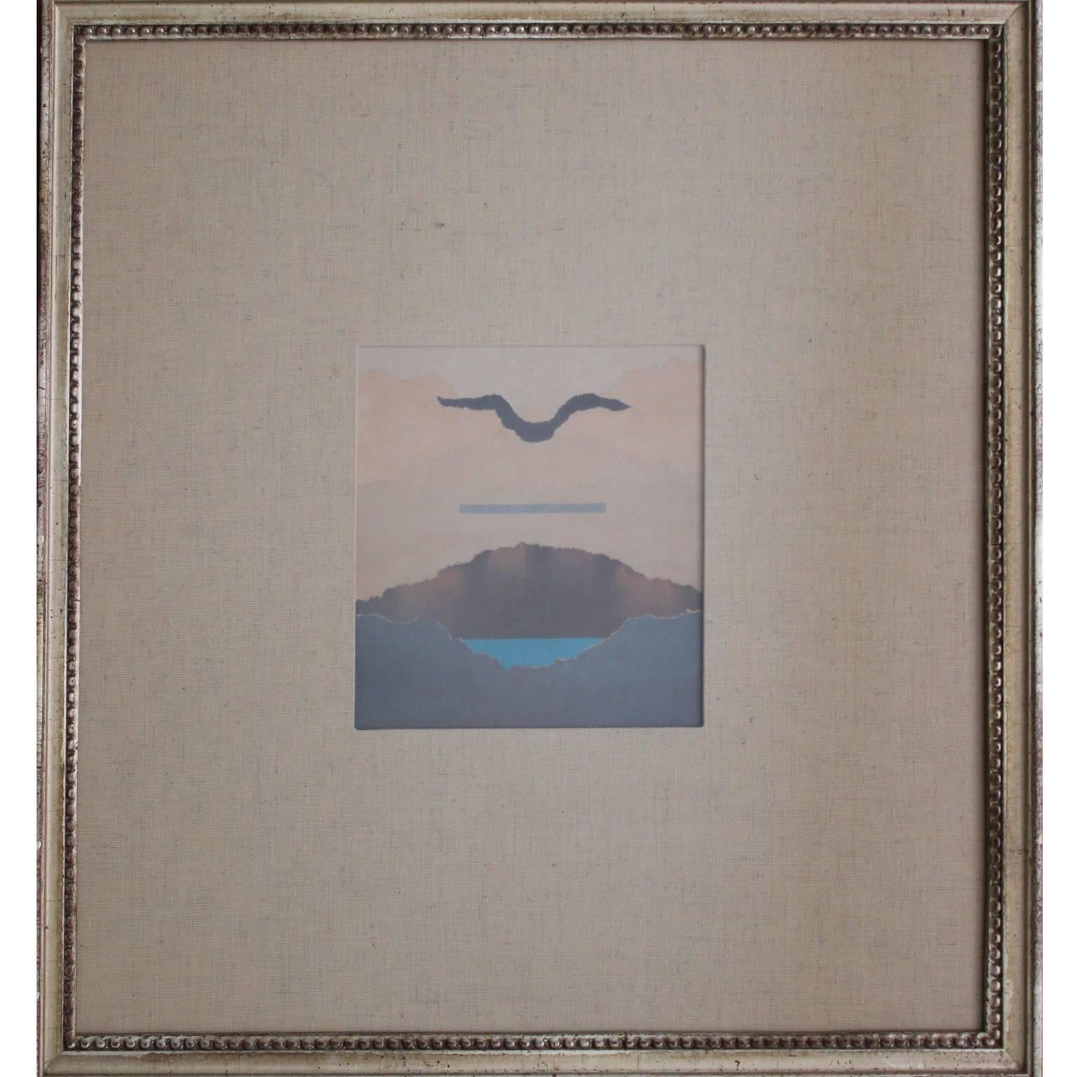 Cuadríptico - Técnica Mixta Abstracta, Paisaje Collage - Painting Abstracto de Leila McConnell