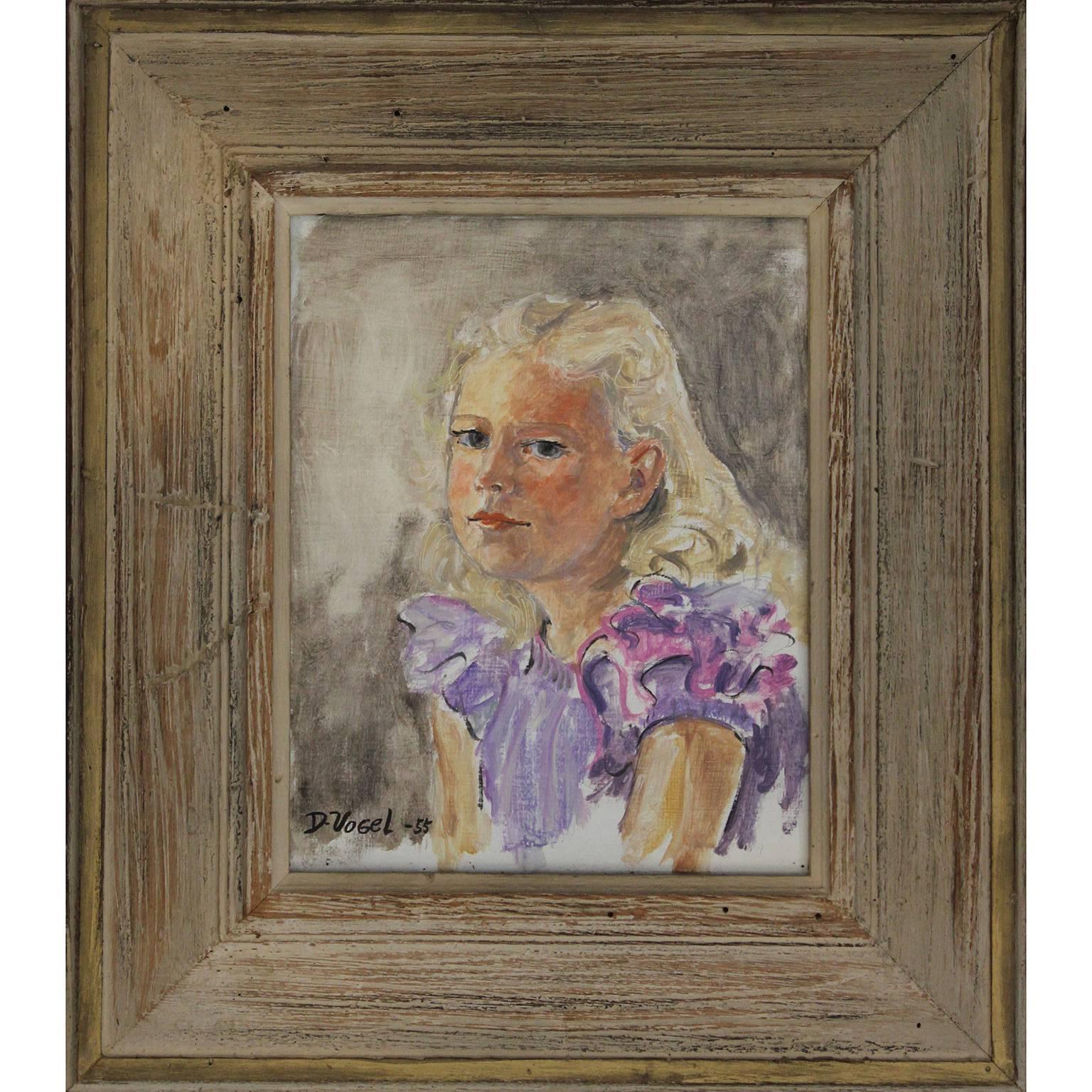 Donald Stanley Vogel Portrait Painting - 1955 - Donald Vogel Young Girl Portrait