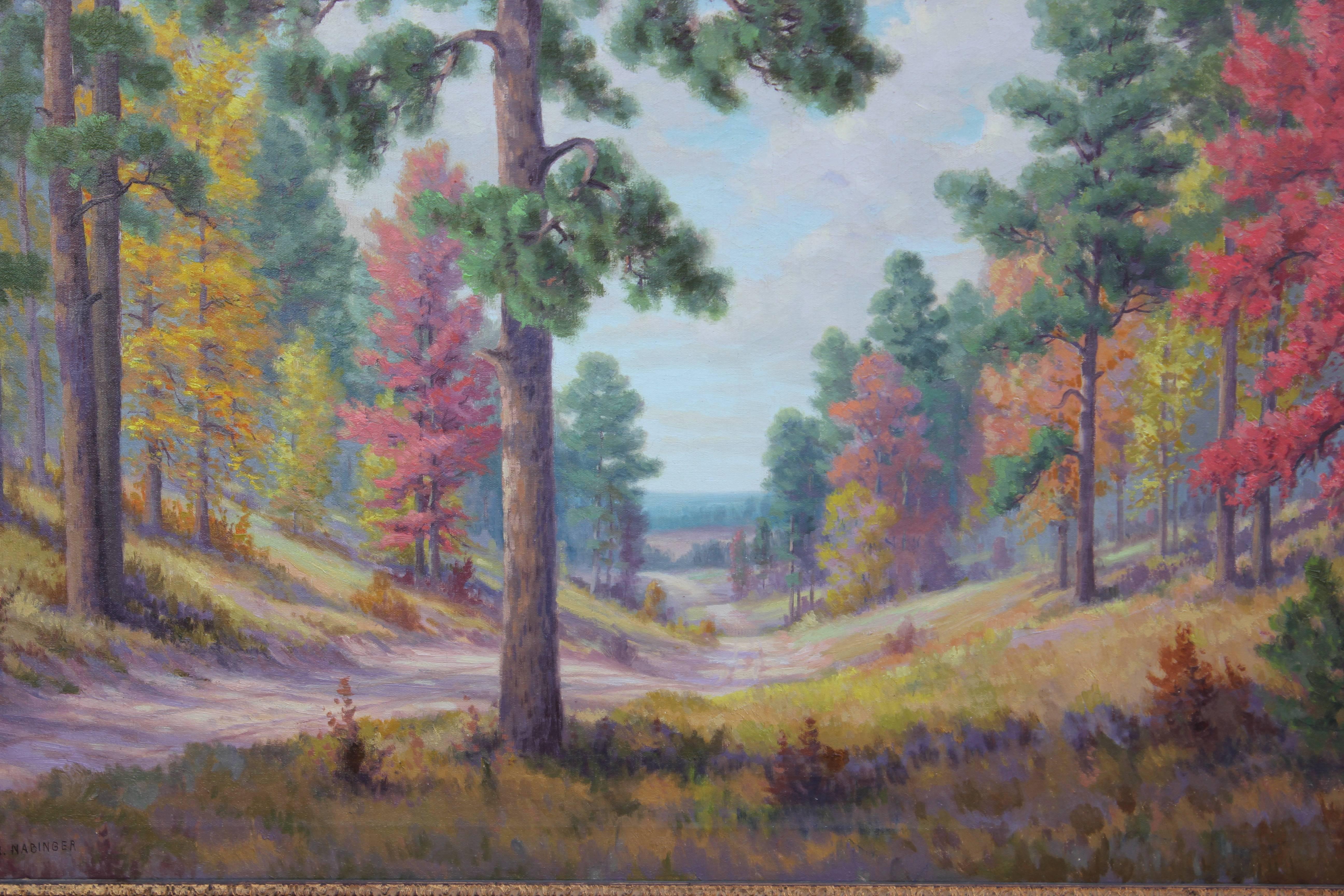 Idealistic Fall Texas Landscape - Painting by Dollie Nabinger